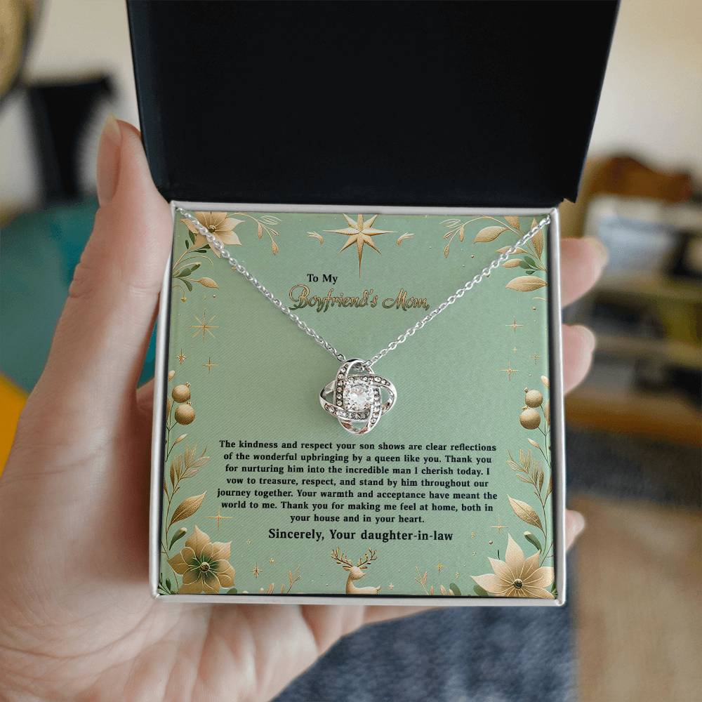 4047a Love Knot Necklace, Gift to my Boyfriend's Mom with Beautiful Message Card