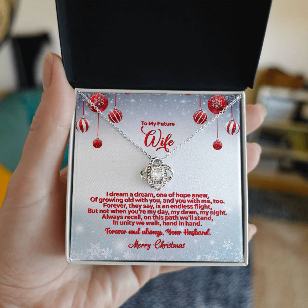 4012b Love Knot Necklace, Gift to my Wife with beautiful Message Card