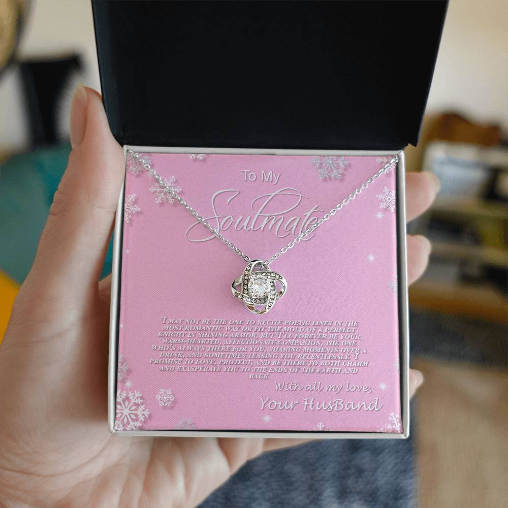 4006b Love Knot Necklace, Gift to My Soulmate with Message card