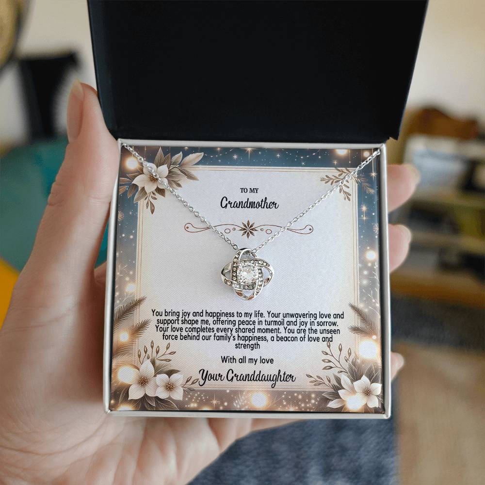 4055(b) Love Knot Necklace, Gift to my Grandma with Beautiful Message Card