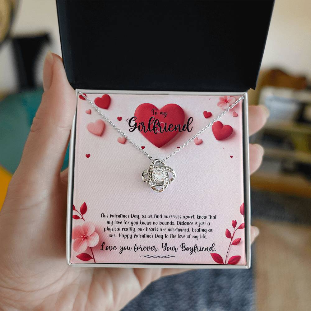 Valentine-st6c Love Knot Necklace, Gift to my Girlfriend with Beautiful Message Card