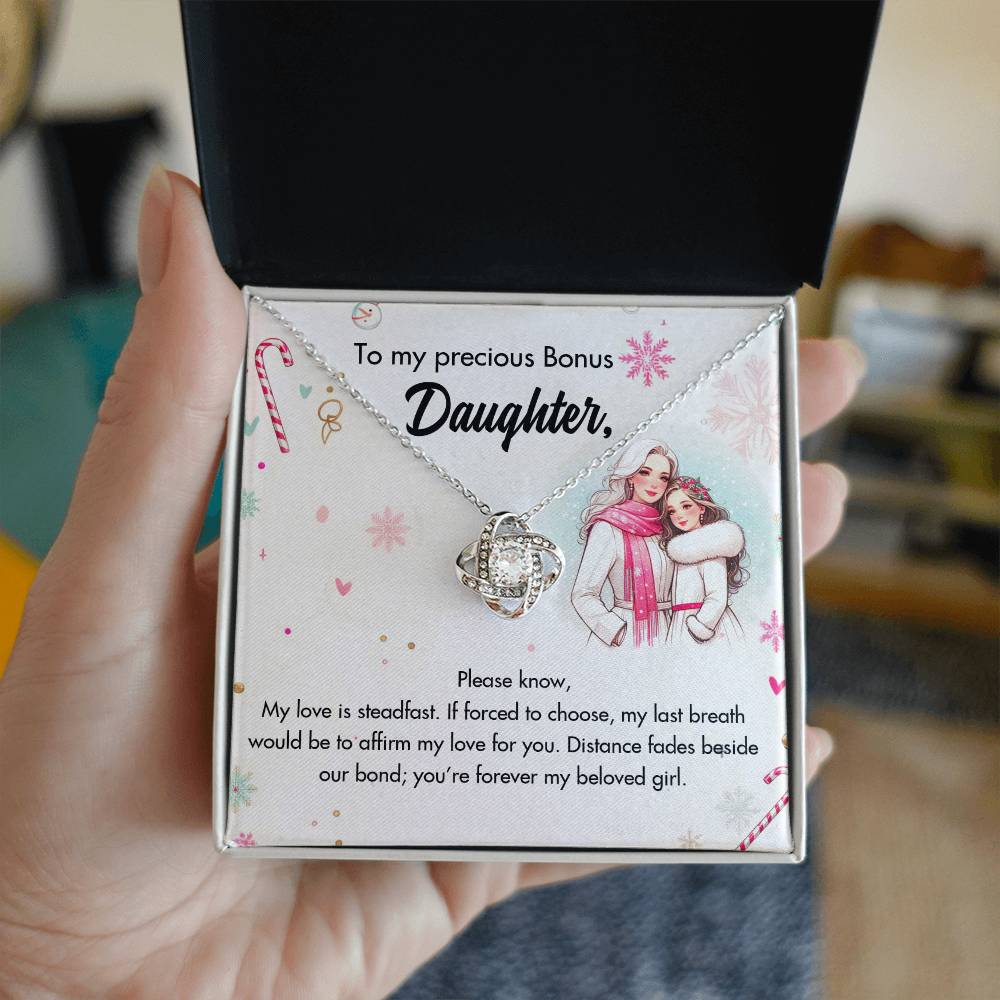 95127-a Love Knot Necklace, Gift to my Daughter with Beautiful Message Card