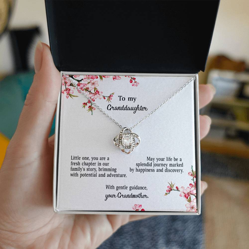 4039d Love Knot Necklace, Gift to My Granddaughter with nice Message Card