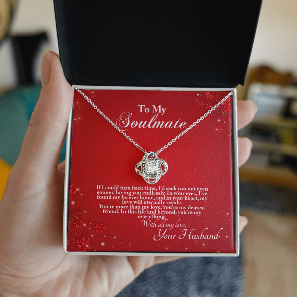 4005a Love Knot Necklace, Gift to My Soulmate with Message card