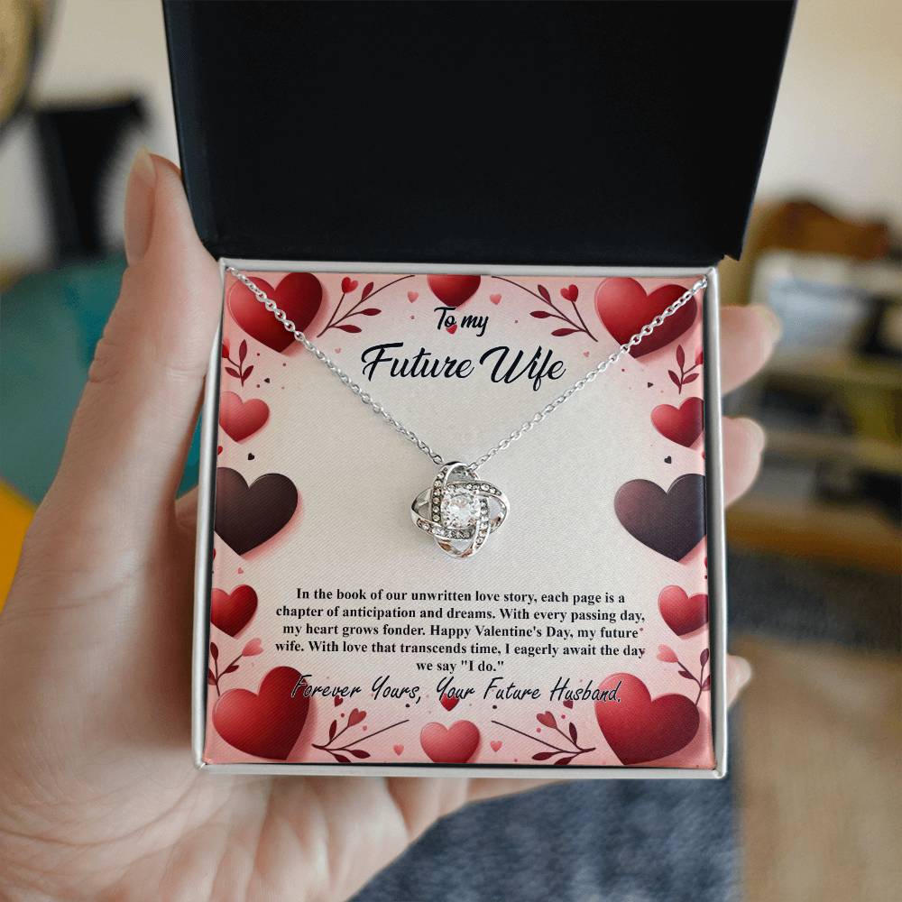 Valentine-st7d Love Knot Necklace, Gift to my Future Wife with Beautiful Message Card