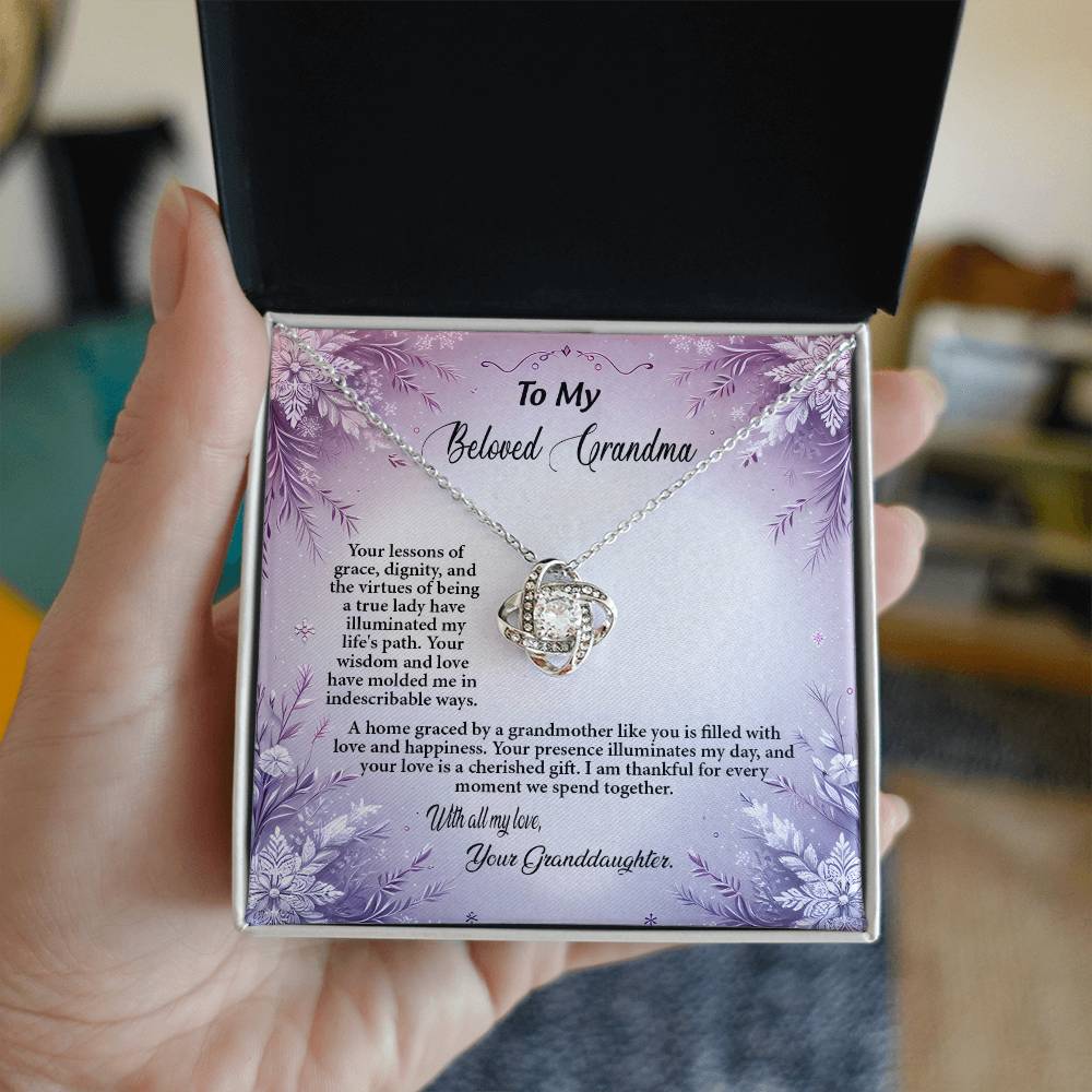 4054a Love Knot Necklace, Gift to my Grandma with Beautiful Message Card