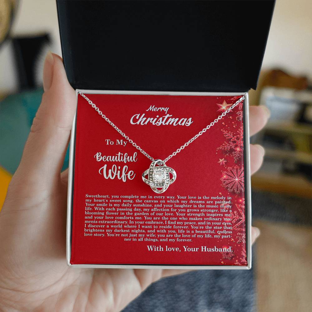 4013c Love Knot Necklace, Gift to my Wife with beautiful Message Card