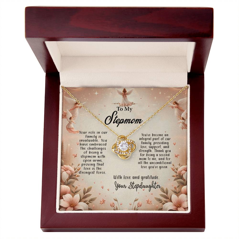 4052b Love Knot Necklace, Gift to my Stepmom with Beautiful Message Card