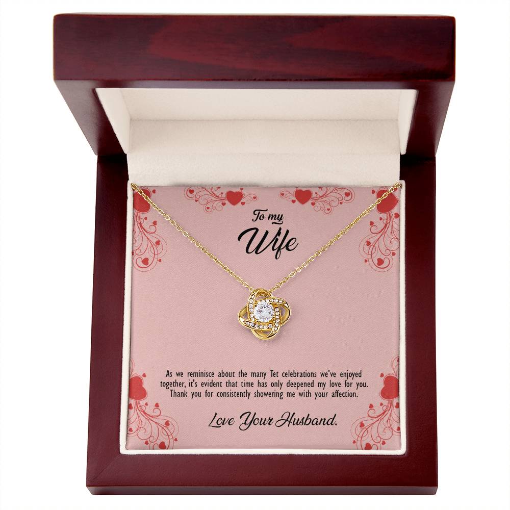 valentine-29a Love Knot Necklace, Gift to my Wife with Beautiful Message Card