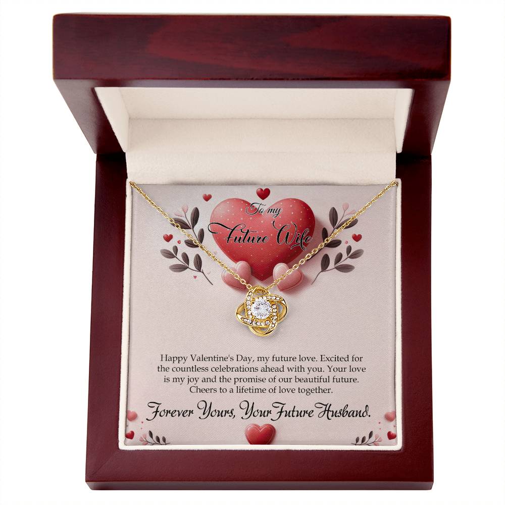 Valentine-st13d Love Knot Necklace, Gift to my Future Wife with Beautiful Message Card