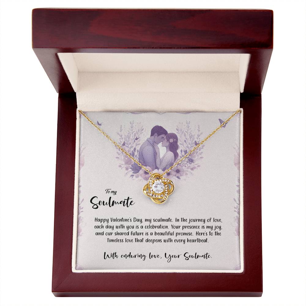 Valentine-st14b Love Knot Necklace, Gift to My Soulmate with Message card