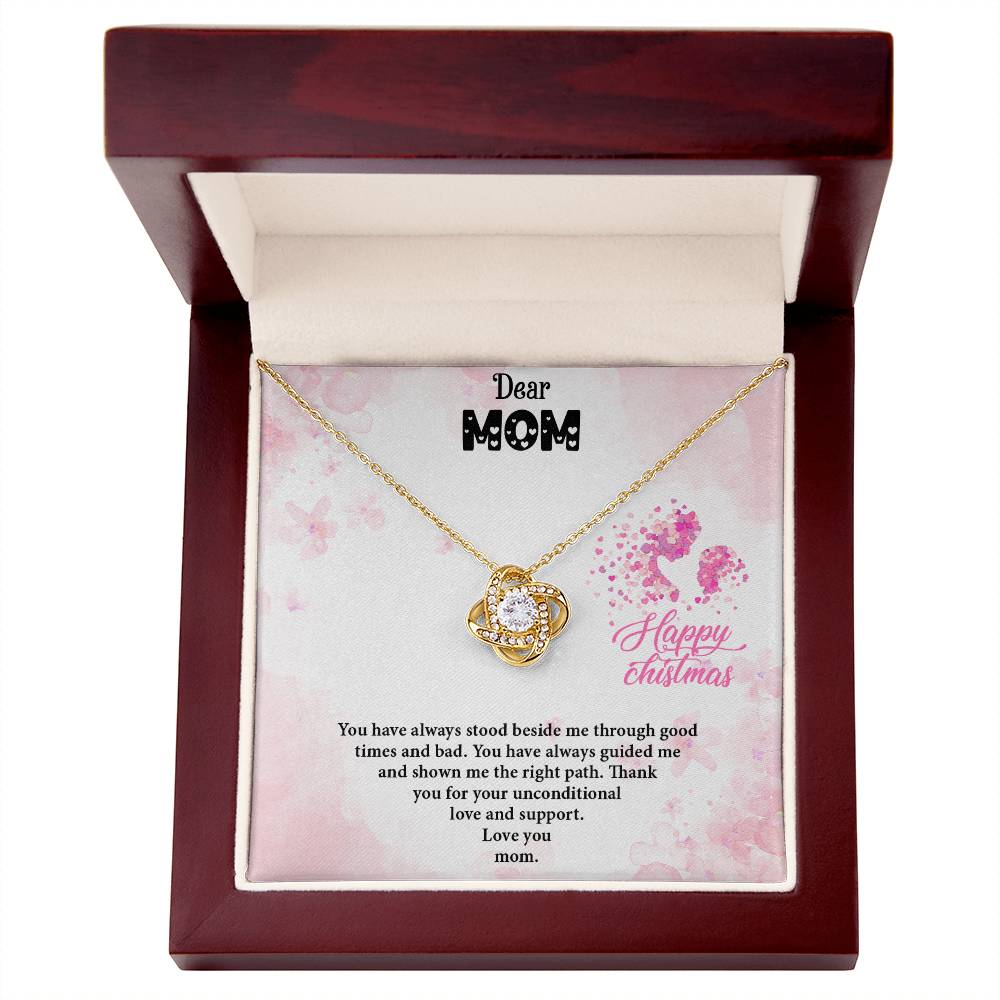 4020b Love Knot Necklace, Gift to my Mom with Beautiful Message Card