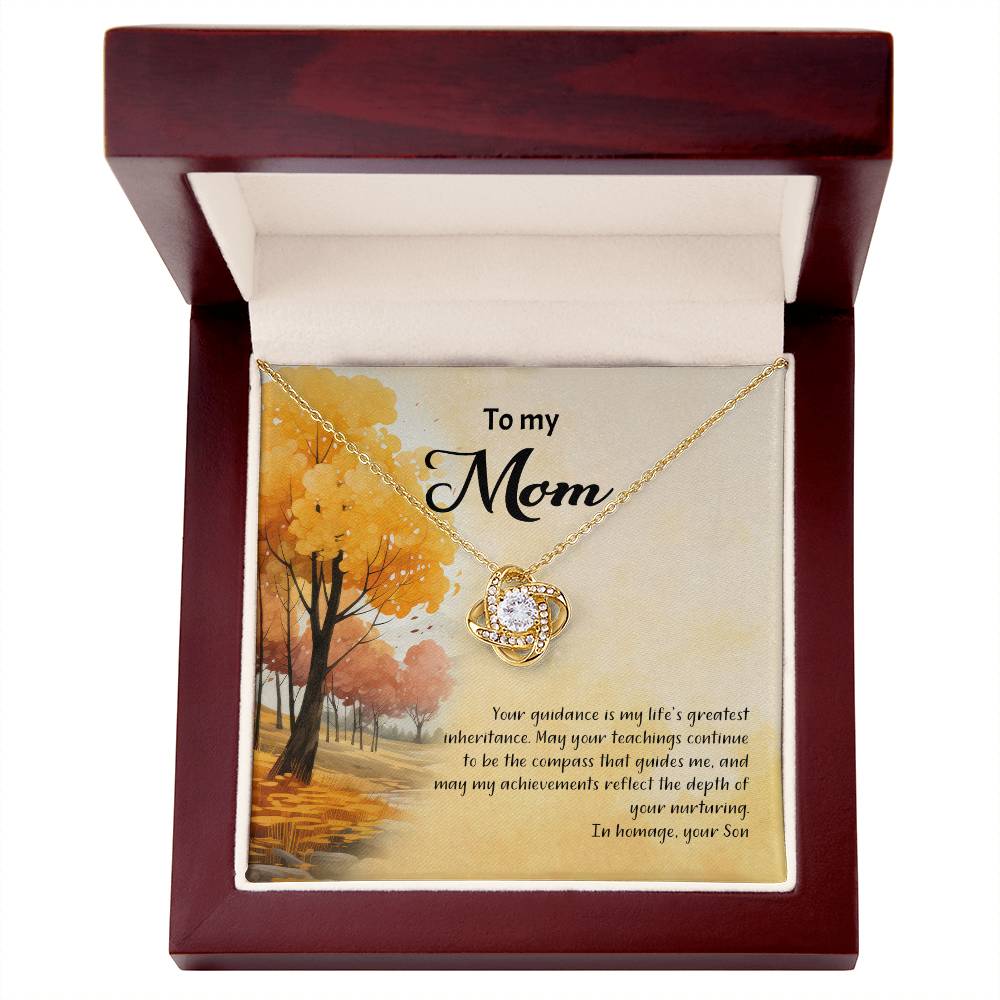 4041c Love Knot Necklace, Gift to my Mom with Beautiful Message Card