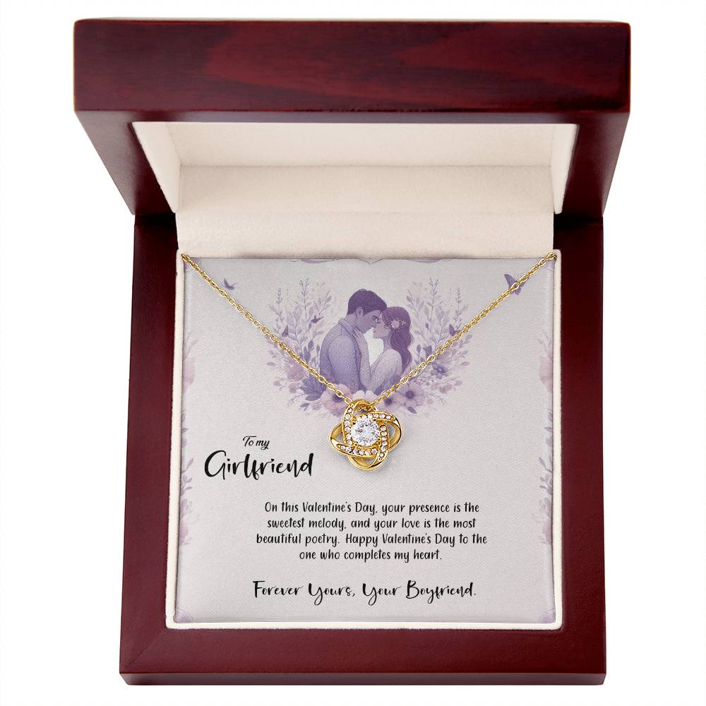 Valentine-st14c Love Knot Necklace, Gift to my Girlfriend with Beautiful Message Card