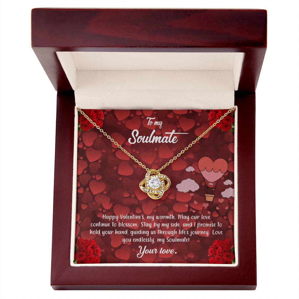 valentine-27b Love Knot Necklace, Gift to My Soulmate with Message card