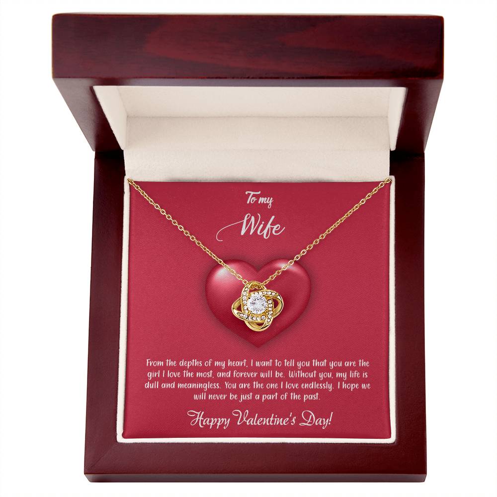 valentine-35a Love Knot Necklace, Gift to my Wife with Beautiful Message Card