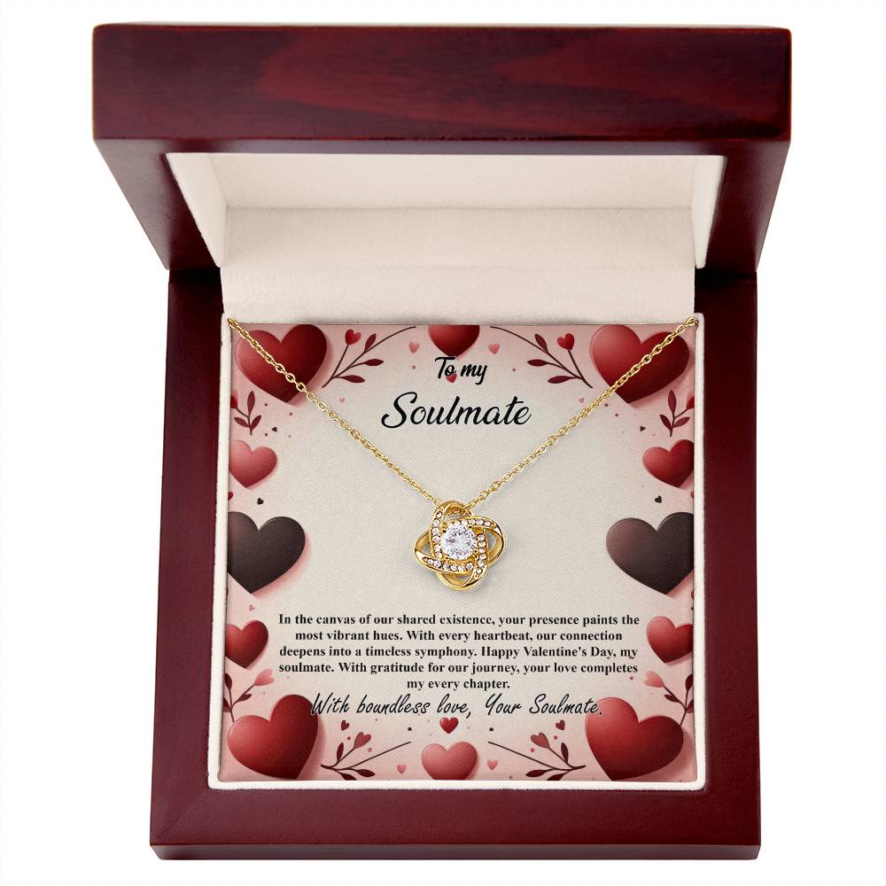 Valentine-st7b Love Knot Necklace, Gift to My Soulmate with Message card