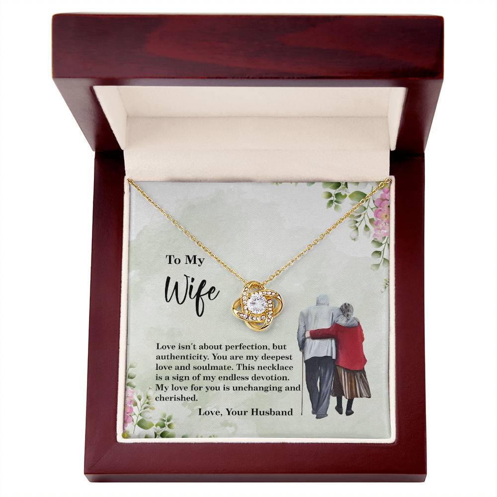 4028b Love Knot Necklace, Gift to my Wife with beautiful Message Card