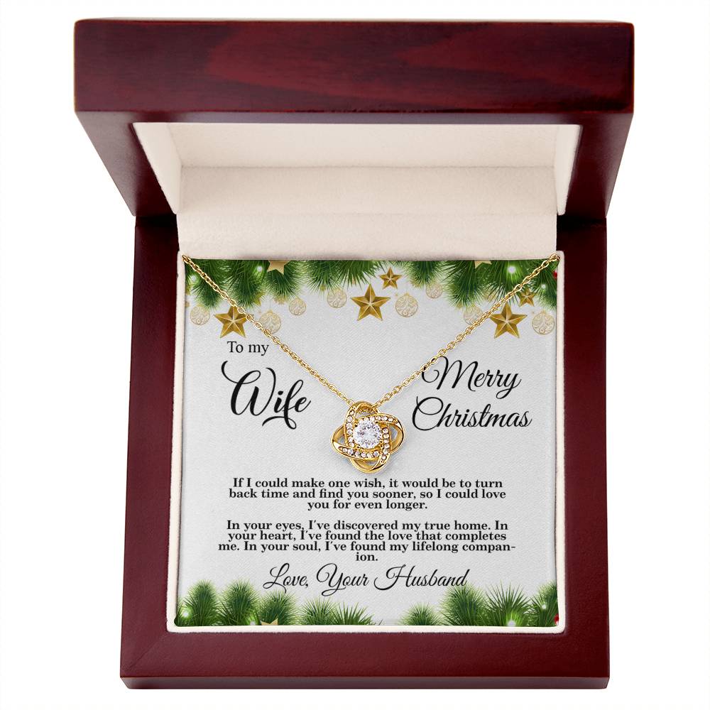 4004b Love Knot Necklace, Gift to my Wife with beautiful Message Card