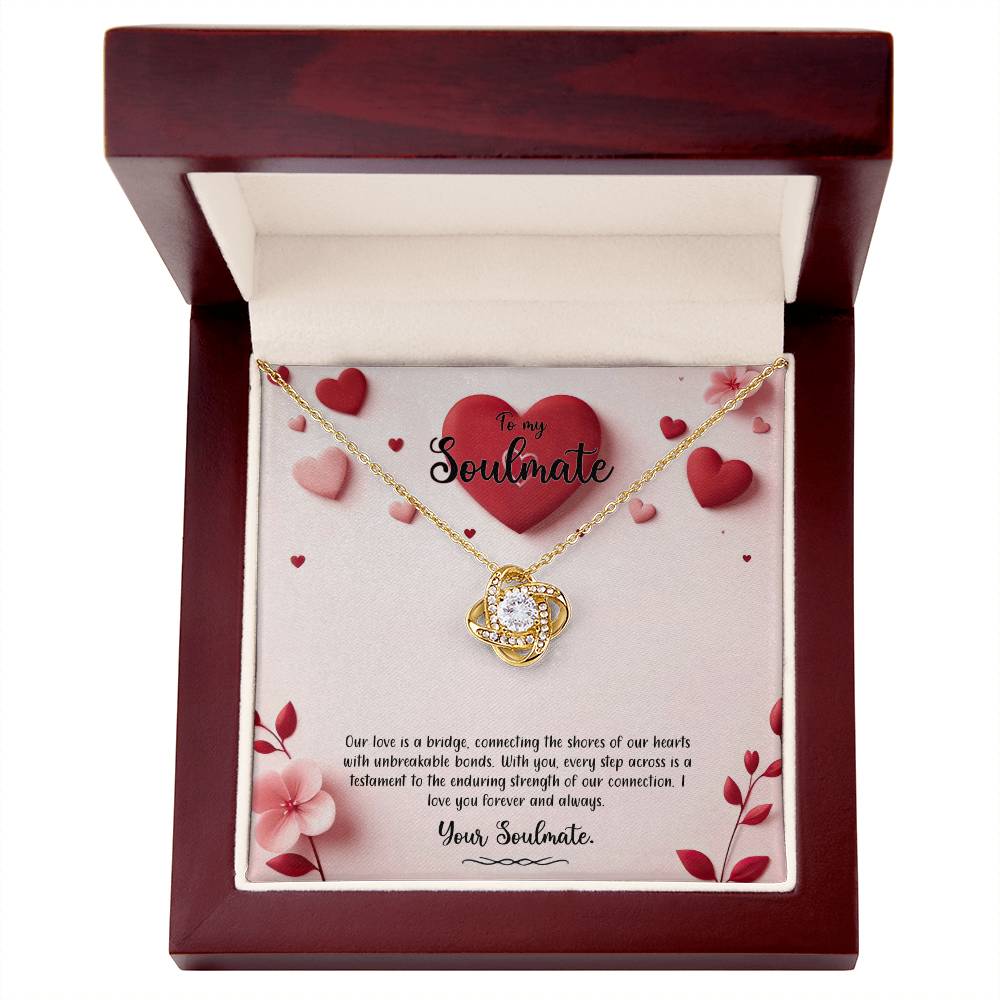 Valentine-st6b Love Knot Necklace, Gift to My Soulmate with Message card