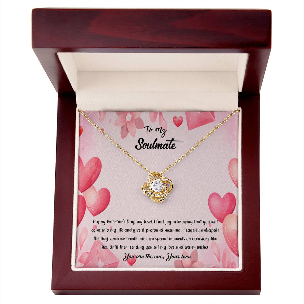 valentine-37b Love Knot Necklace, Gift to My Soulmate with Message card