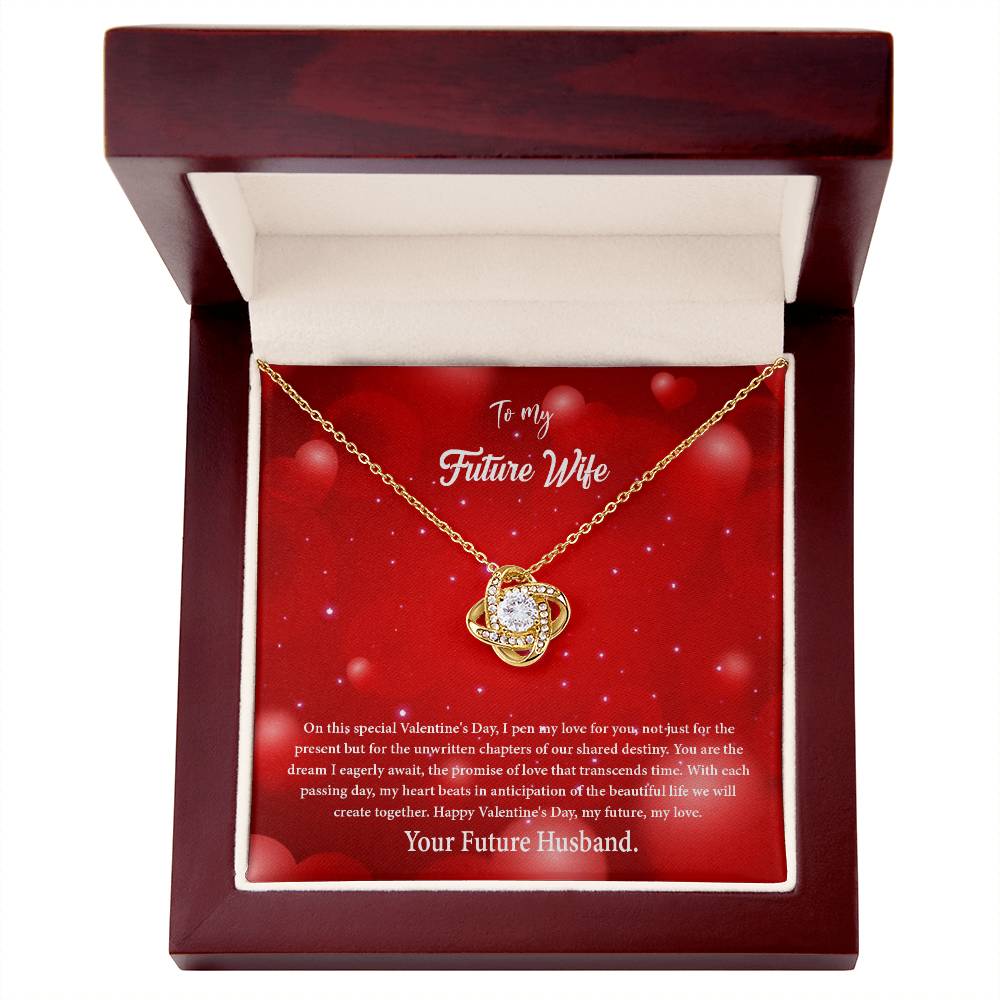 valentine-34d Love Knot Necklace, Gift to my Future Wife with Beautiful Message Card