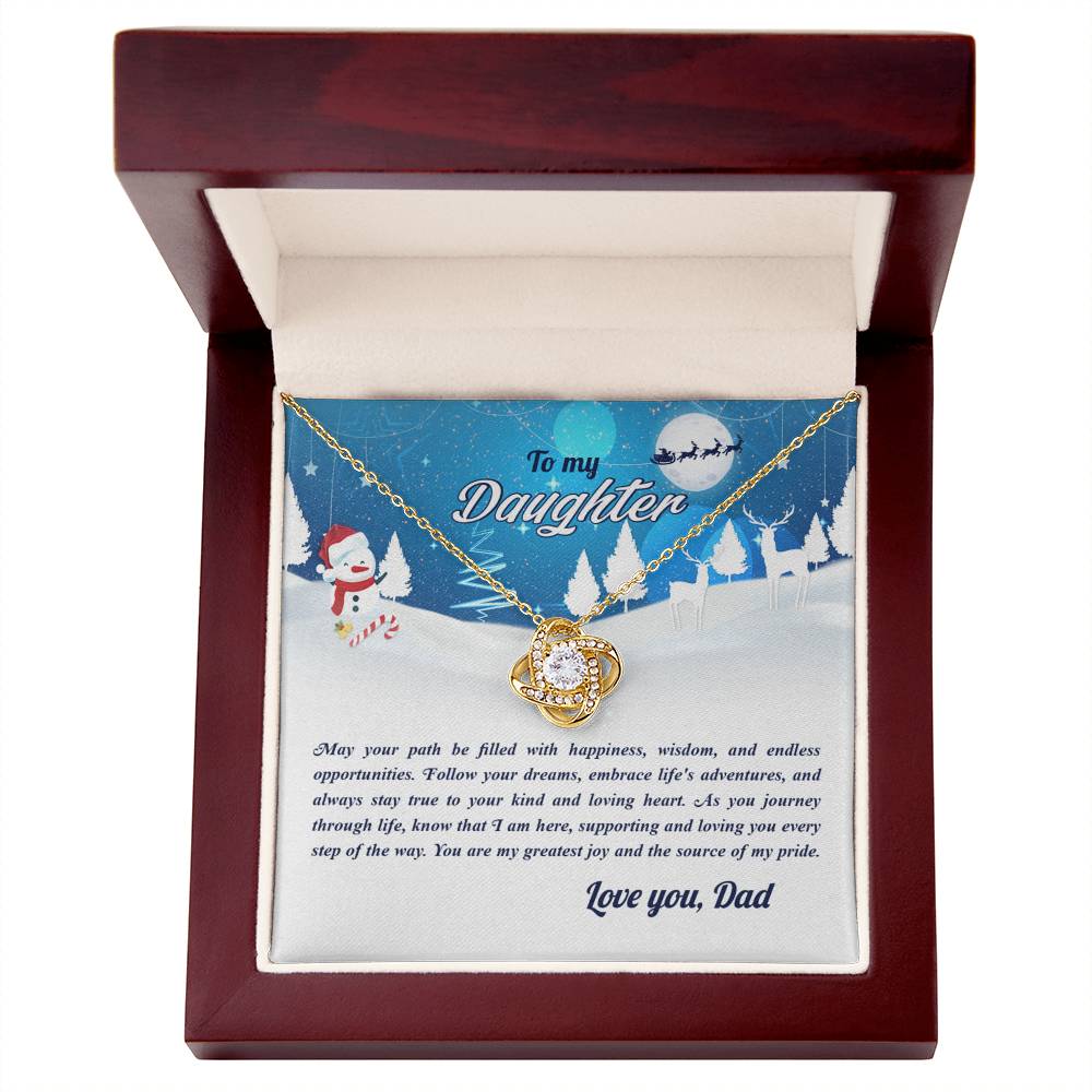 4008a Love Knot Necklace, Gift to my Daughter with Beautiful Message Card