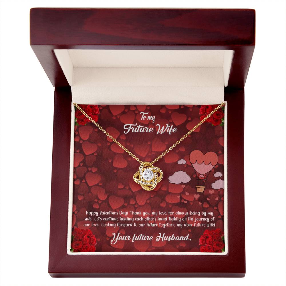 valentine-27d Love Knot Necklace, Gift to my Future Wife with Beautiful Message Card