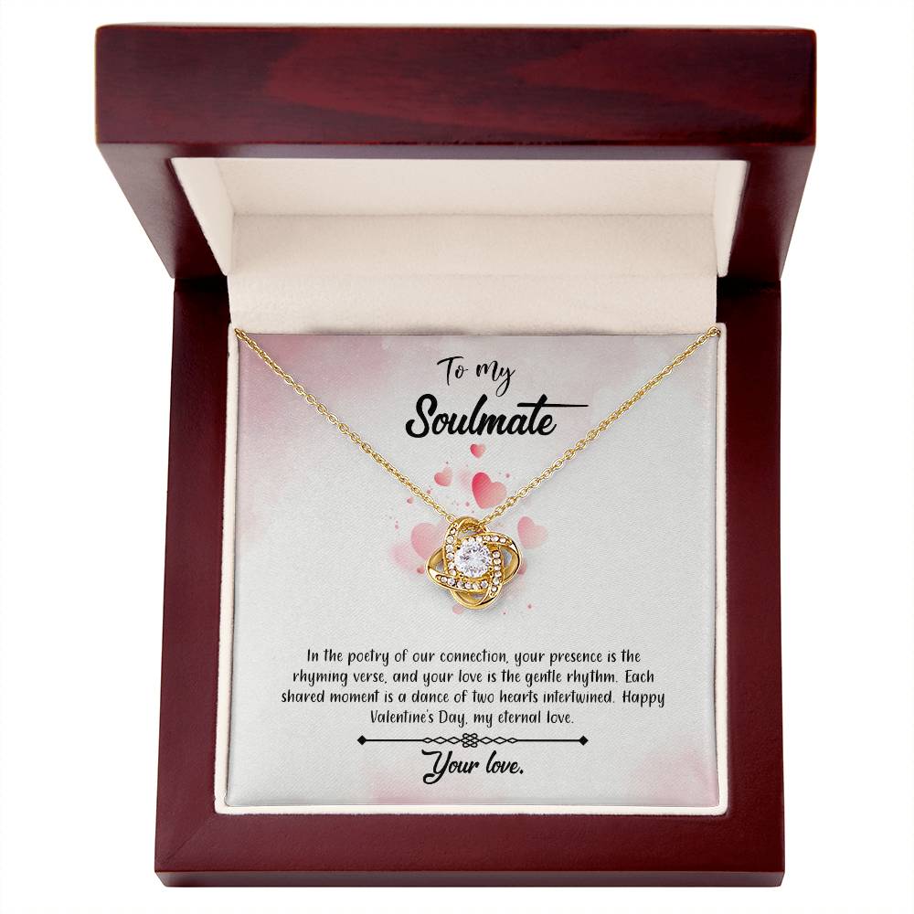 valentine-12b Love Knot Necklace, Gift to My Soulmate with Message card