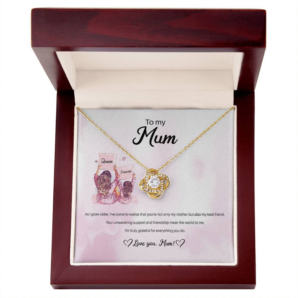 94941c Love Knot Necklace, Gift to my Mom with Beautiful Message Card