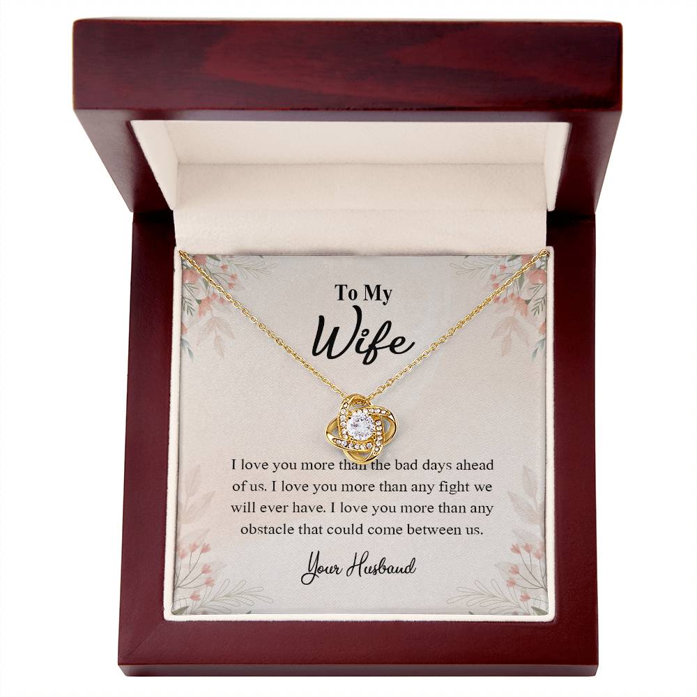 4025a Love Knot Necklace, Gift to my Wife with beautiful Message Card