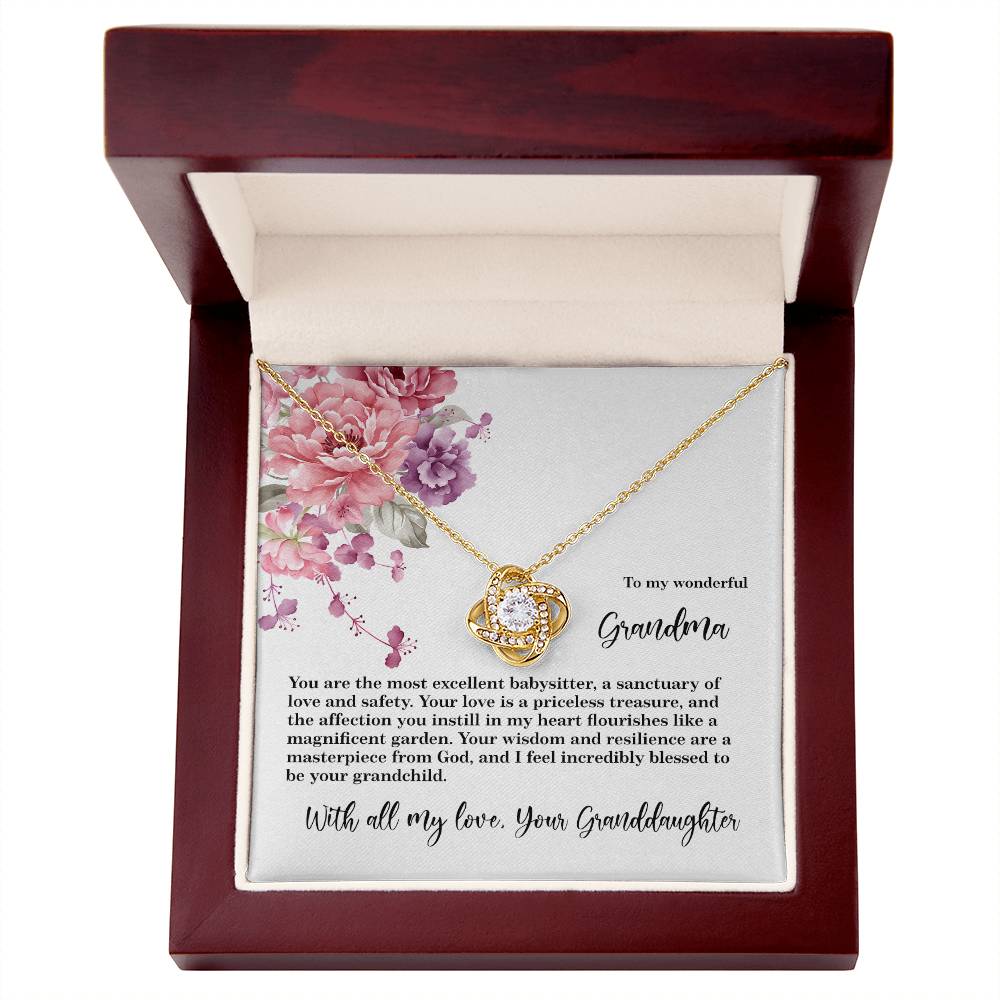 4027d Love Knot Necklace, Gift to my Grandma with Beautiful Message Card