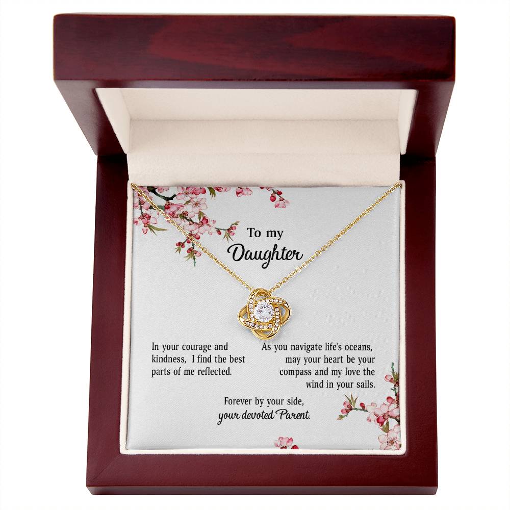 4039a Love Knot Necklace, Gift to my Daughter with Beautiful Message Card