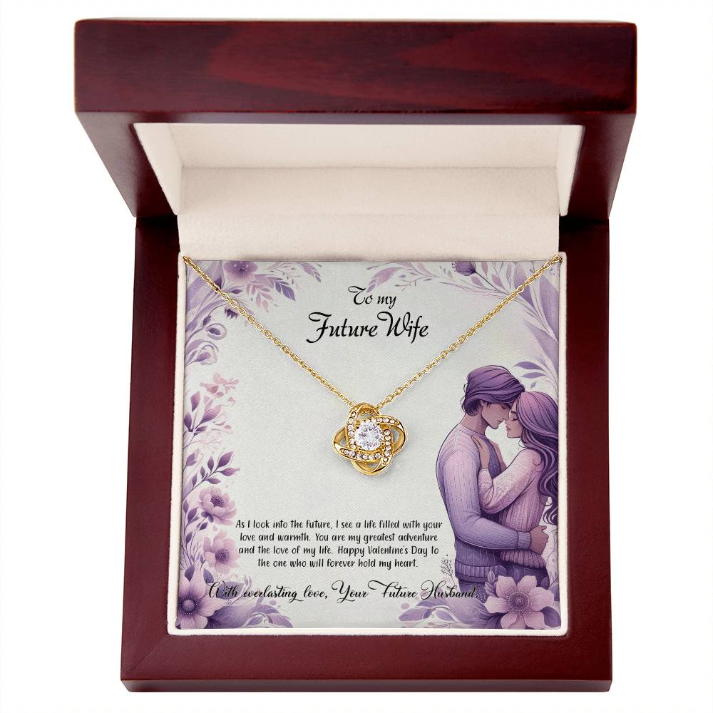 Valentine-st25d Love Knot Necklace, Gift to my Future Wife with Beautiful Message Card