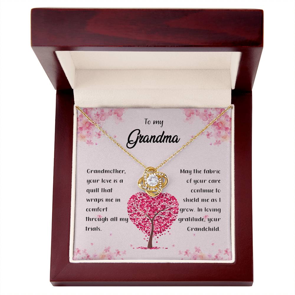 4042a Love Knot Necklace, Gift to my Grandma with Beautiful Message Card