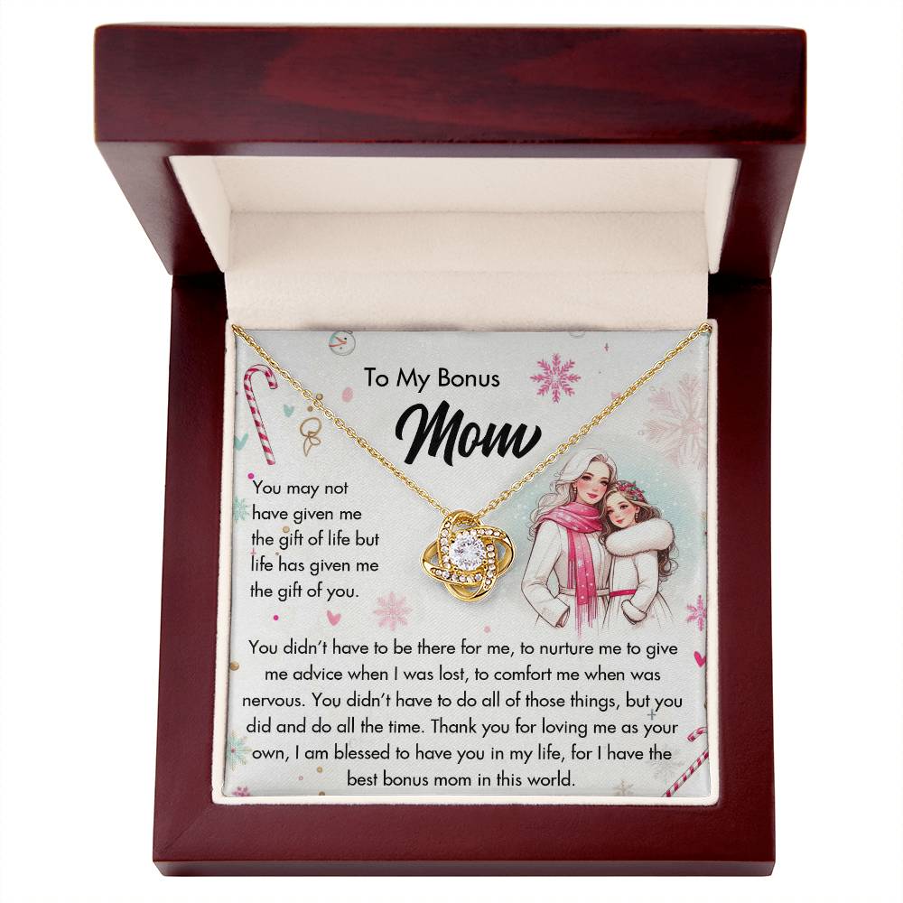 95127c Love Knot Necklace, Gift to my Mom with Beautiful Message Card