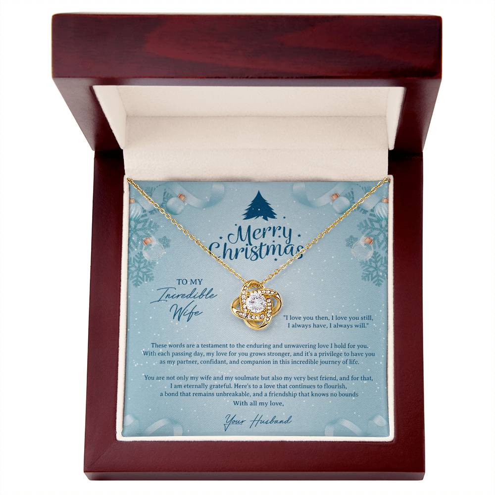 94351c Love Knot Necklace, Gift to my Wife with beautiful Message Card