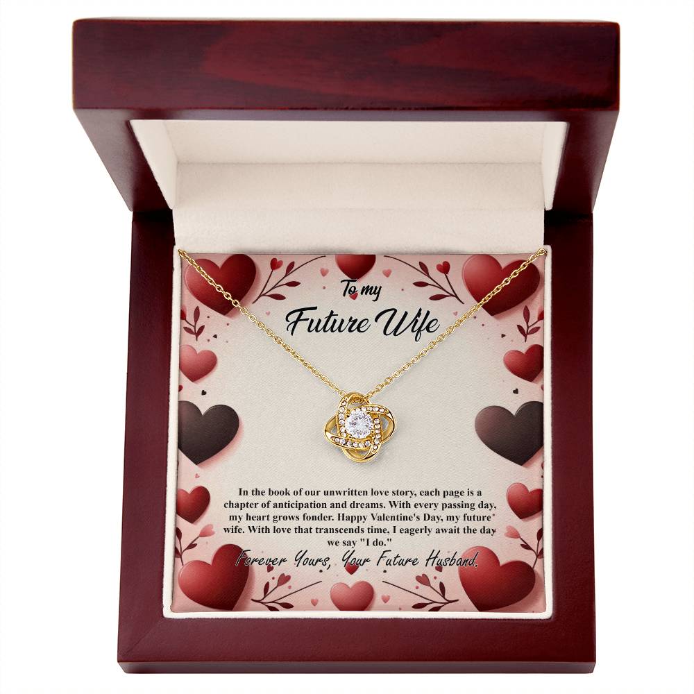 Valentine-st7d Love Knot Necklace, Gift to my Future Wife with Beautiful Message Card