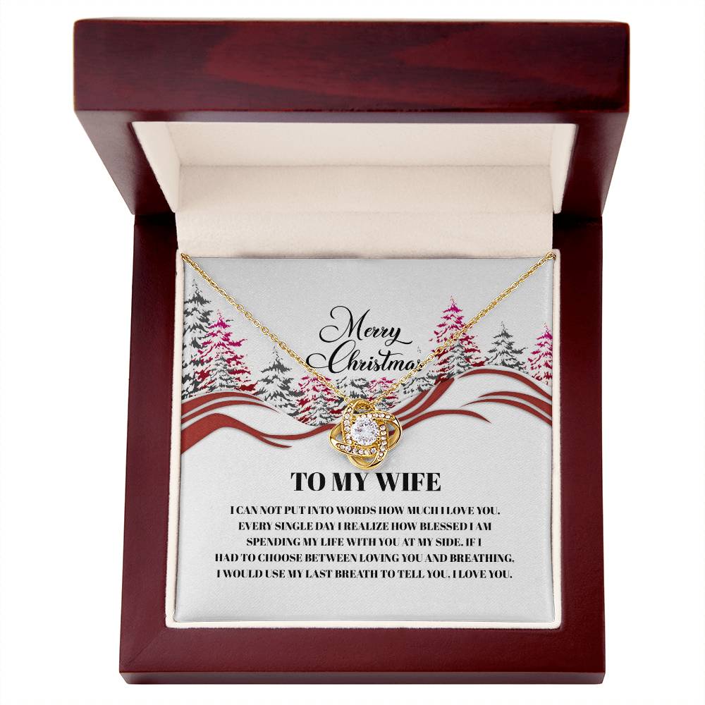 4016a Love Knot Necklace, Gift to my Wife with beautiful Message Card