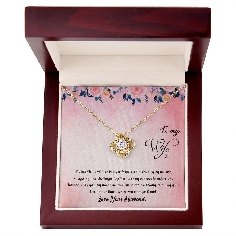 valentine-38a Love Knot Necklace, Gift to my Wife with Beautiful Message Card