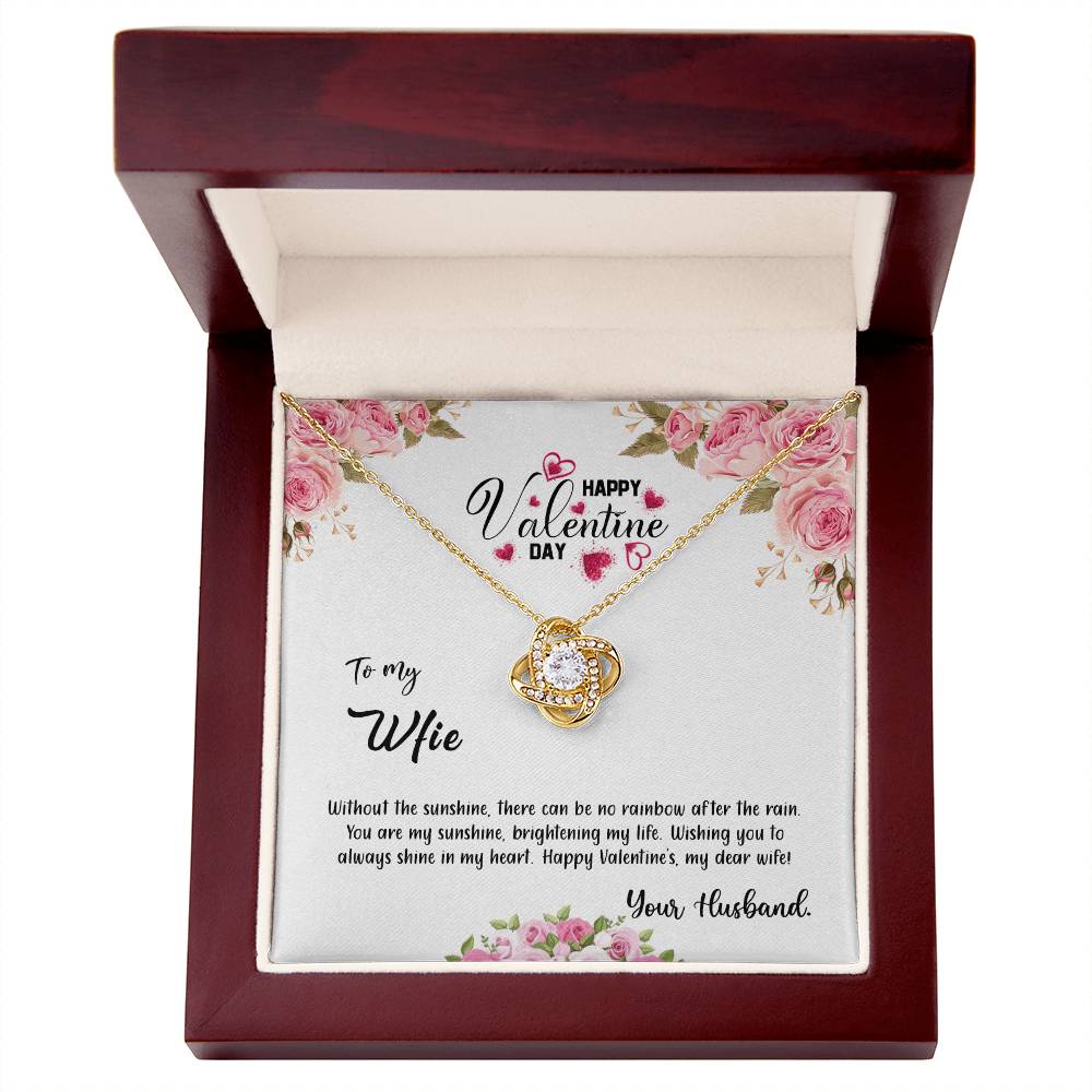 valentine-31a Love Knot Necklace, Gift to my Wife with Beautiful Message Card