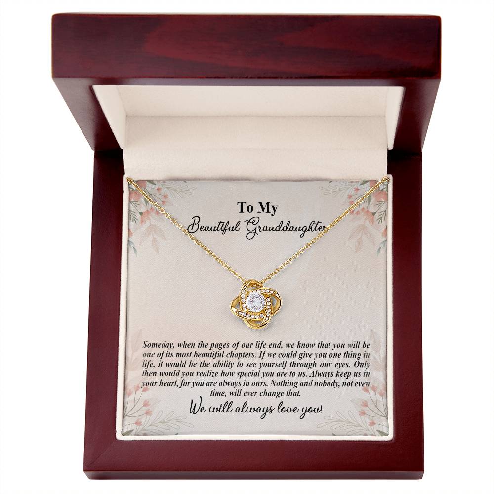 4025d Love Knot Necklace, Gift to My Granddaughter with nice Message Card