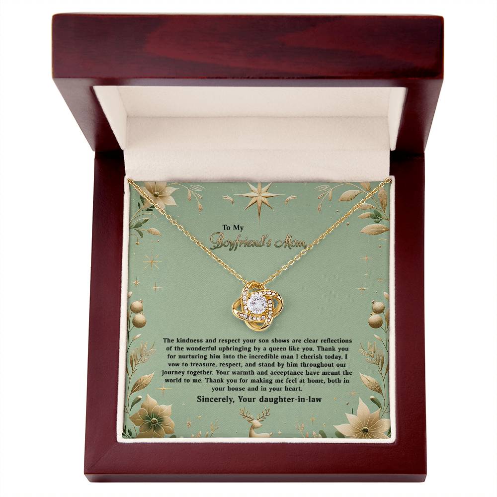 4047a Love Knot Necklace, Gift to my Boyfriend's Mom with Beautiful Message Card