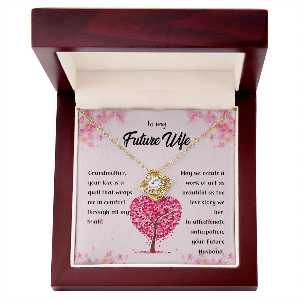 4042b fix Love Knot Necklace, Gift to my Future Wife with Beautiful Message Card