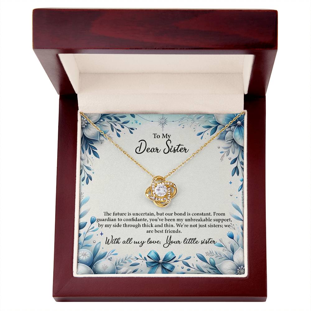 4050d Love Knot Necklace, Gift to my Sister with Beautiful Message Card