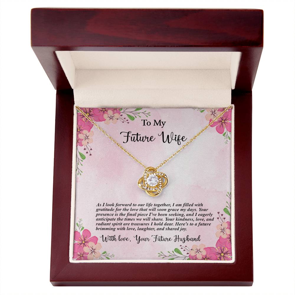 4035b Love Knot Necklace, Gift to my Future Wife with Beautiful Message Card