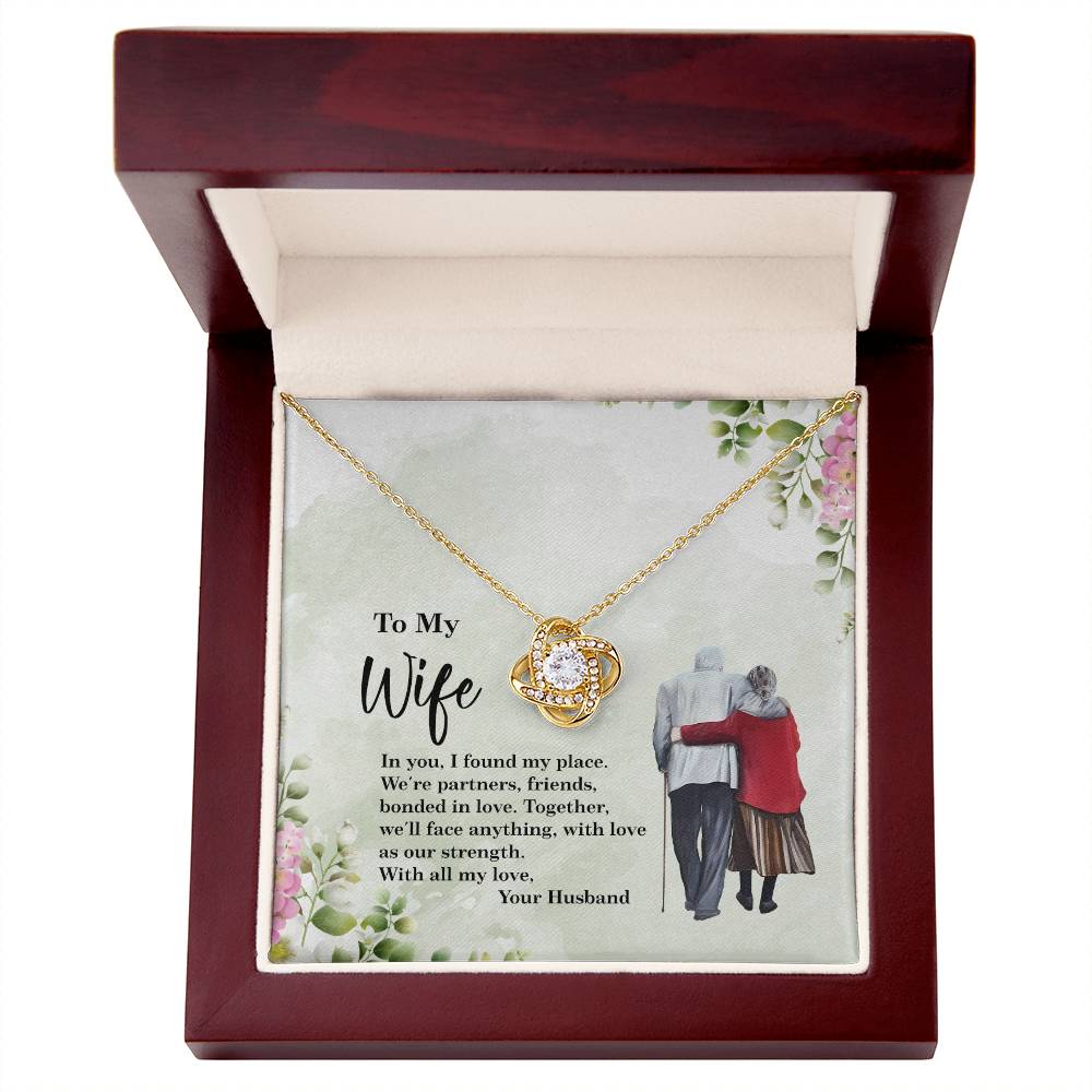 4028a Love Knot Necklace, Gift to my Wife with beautiful Message Card