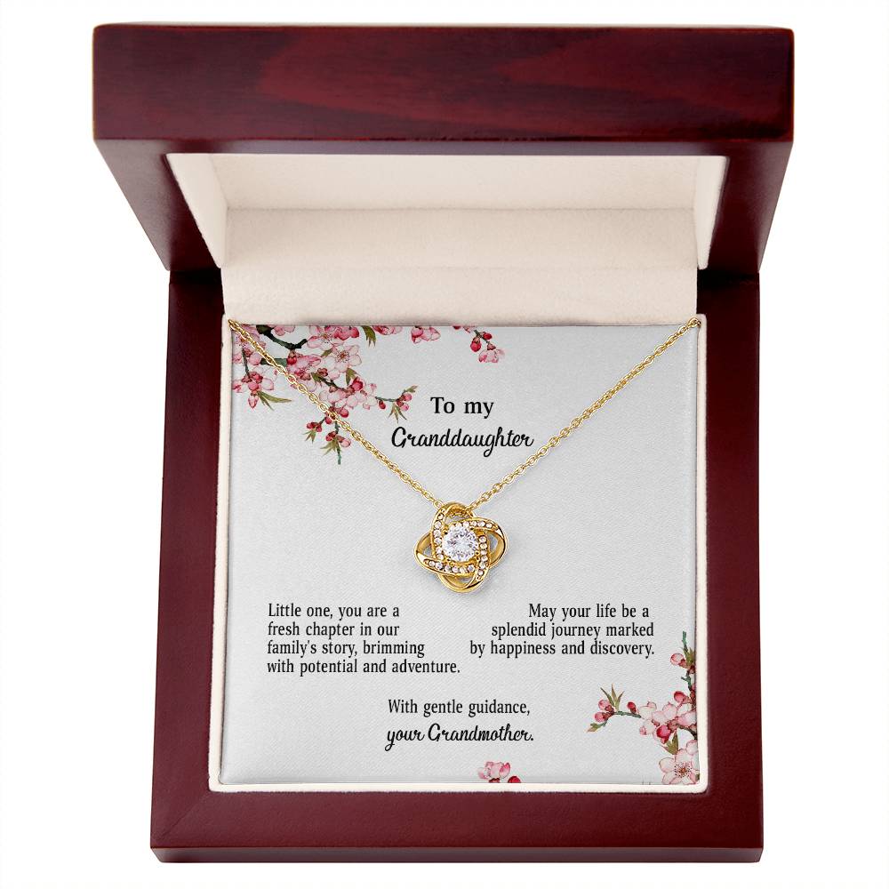 4039d Love Knot Necklace, Gift to My Granddaughter with nice Message Card