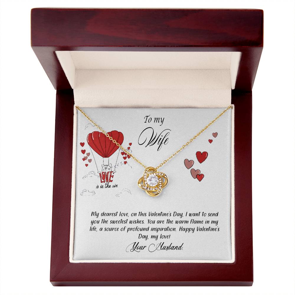 valentine-24a Love Knot Necklace, Gift to my Wife with Beautiful Message Card