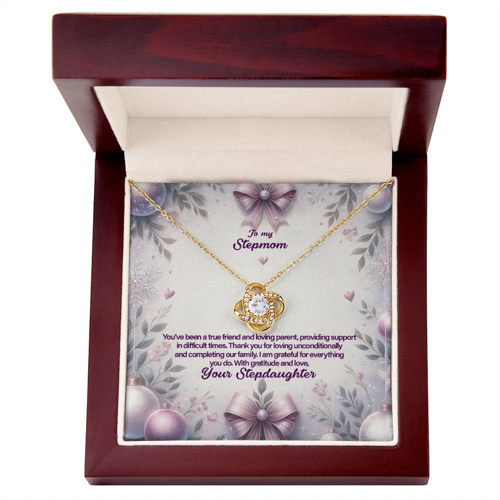 4053b Love Knot Necklace, Gift to my Stepmom with Beautiful Message Card